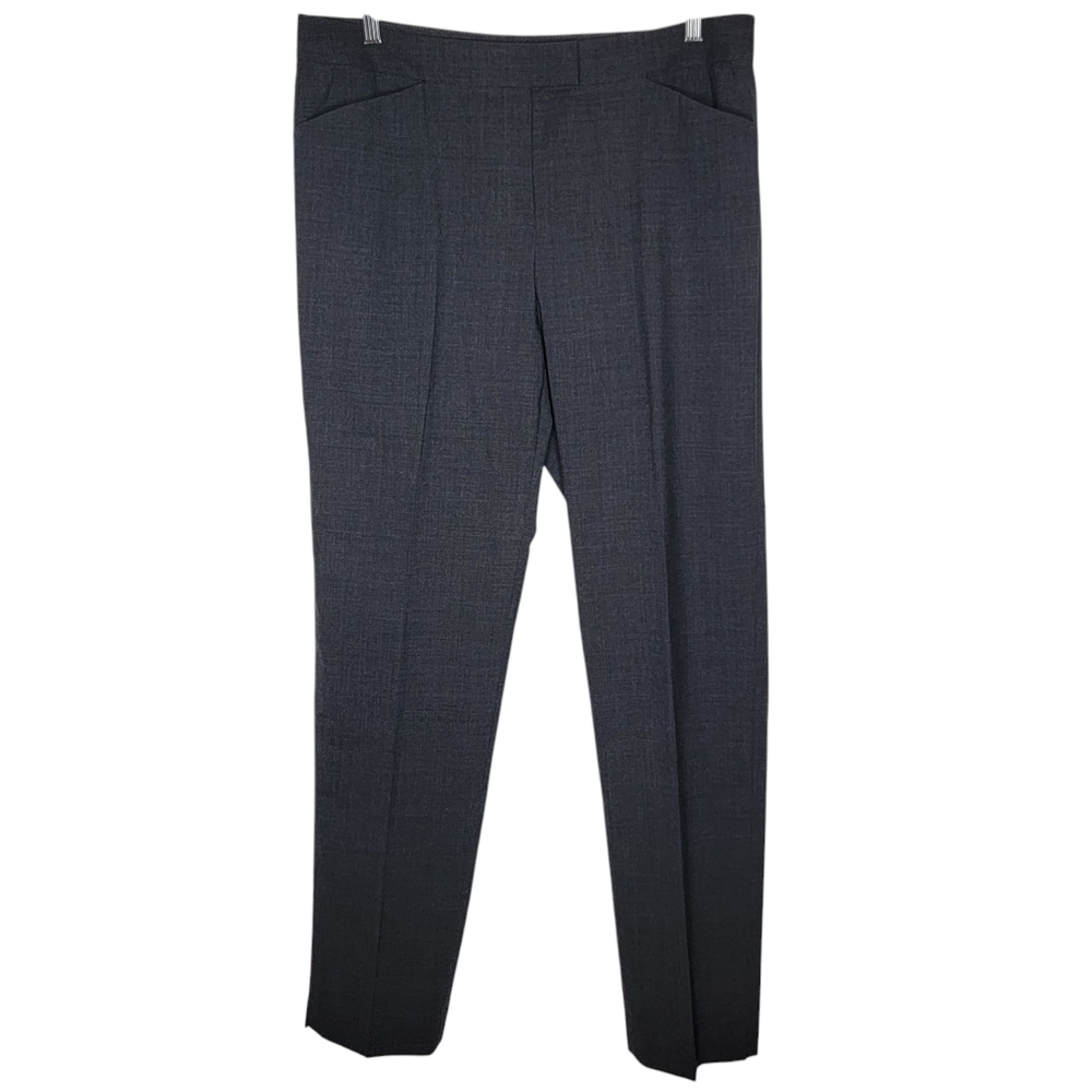 Lafayette 148 Dark Charcoal Gray Wool Slim Straight Women's Dress Pants‎ Size 8